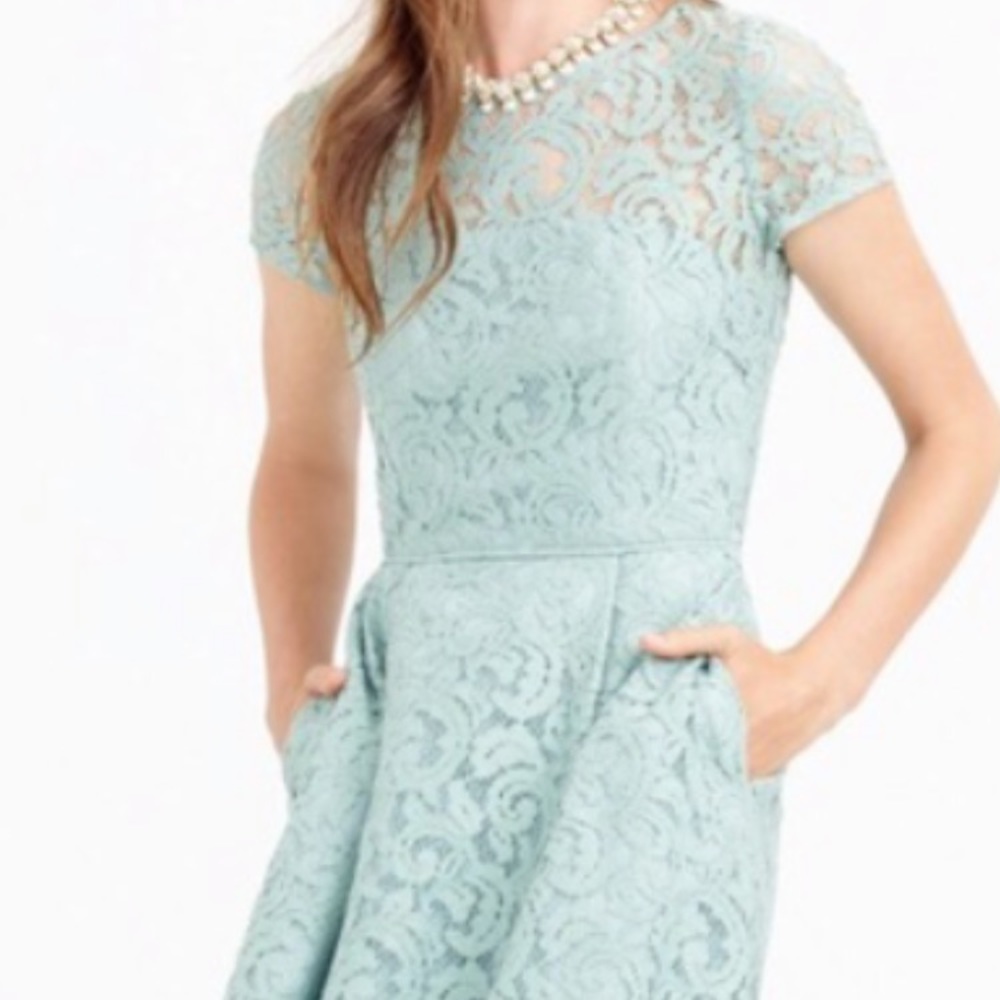 J. Crew Safe Green Lace Dress